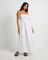 Esme Shirred Bandeau Maxi Dress in White