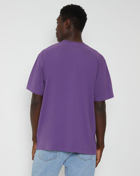 Vinyl Retro Fit Short Sleeve T-Shirt in Faded Purple