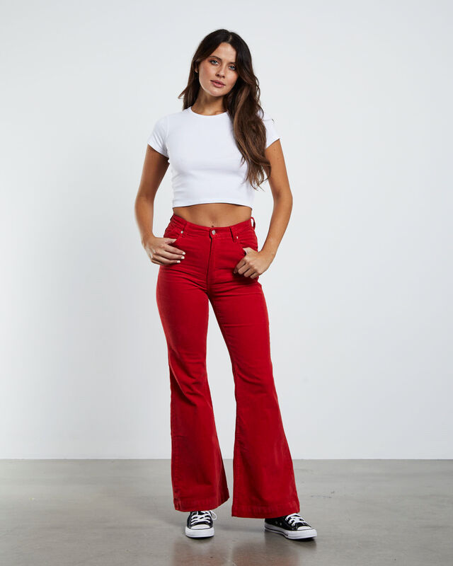 Eastcoast Flare Cord Jeans Pomegranate Red, hi-res image number null