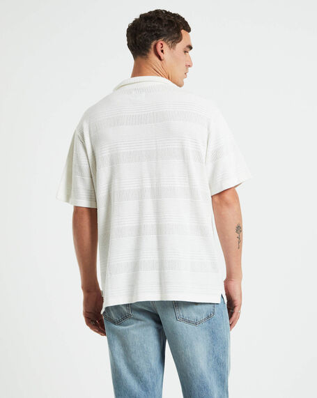 Knitted Short Sleeve Resort Shirt White