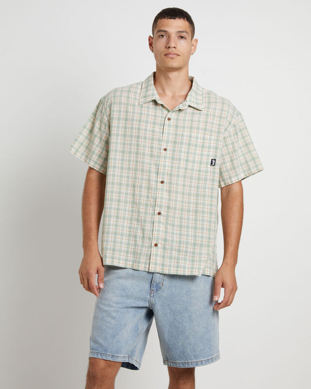Chessy Check Short Sleeve Shirt in Green, hi-res image number null