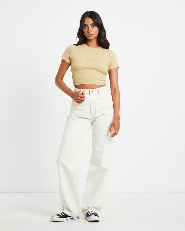 Dillon Abbie Recycled Cropped Tee in Natural, hi-res image number null
