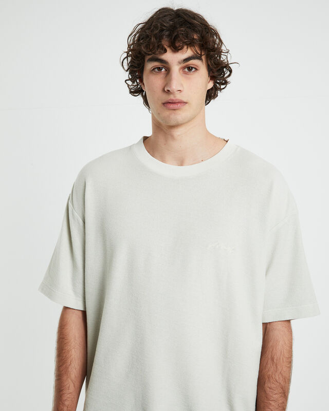 Ramona Linen Short Sleeve T-Shirt in Off White, hi-res image number null