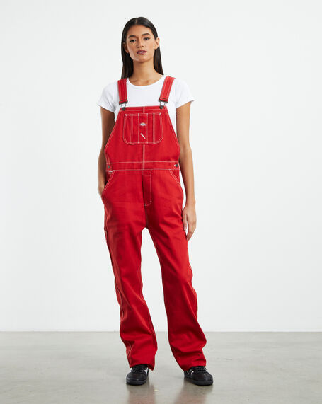 Relaxed Carpenter Overalls Cherry Red
