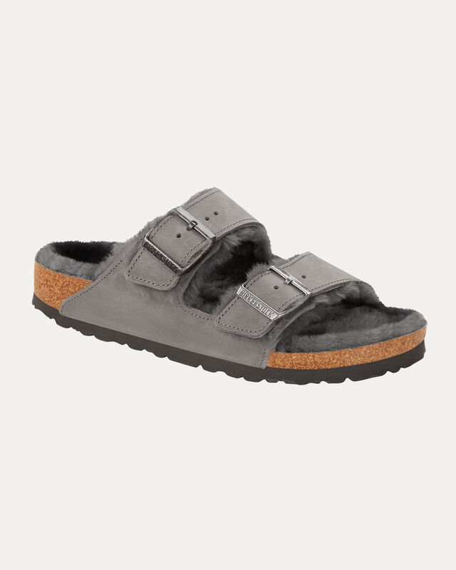 Arizona Shearling Iron Oiled Leather Regular Sandals, hi-res image number null