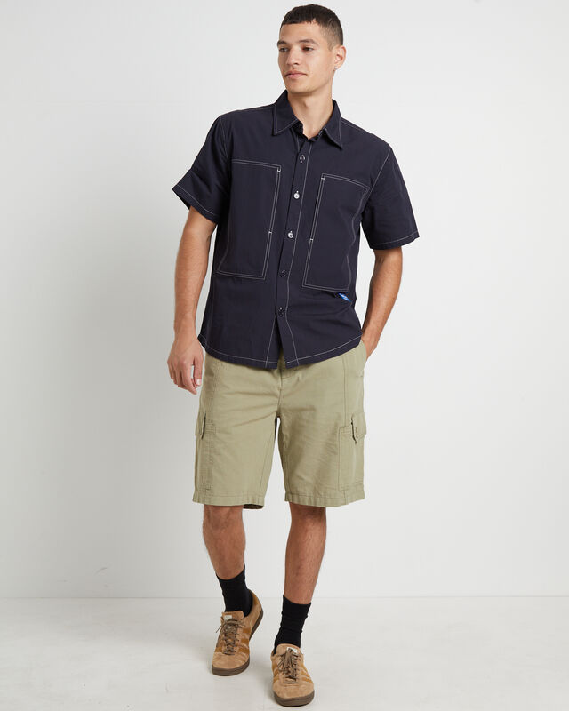 Cliff Short Sleeve Shirt in Navy, hi-res image number null
