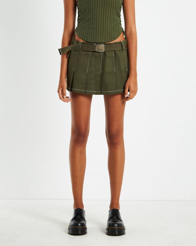 Betty Belted Utility Mini Skirt Khaki, hi-res image number null