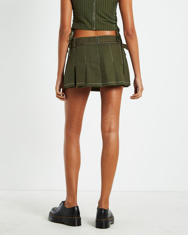 Betty Belted Utility Mini Skirt Khaki, hi-res image number null