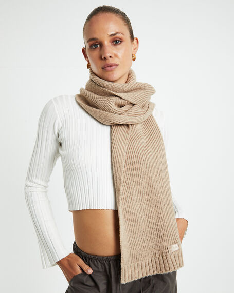 Olsen Knitted Oversized Scarf Taupe