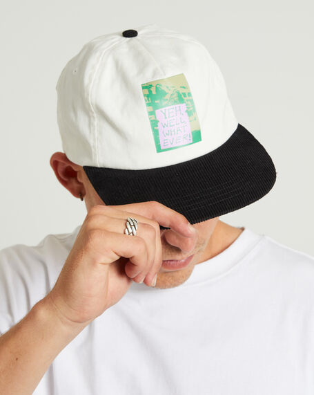 Yeah Well What Snapback Cap in Thrift White/Black