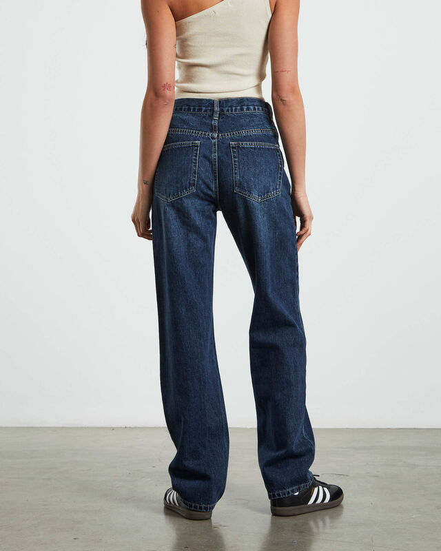 Emmy V Waist Straight Jeans in Y2K Blue, hi-res image number null