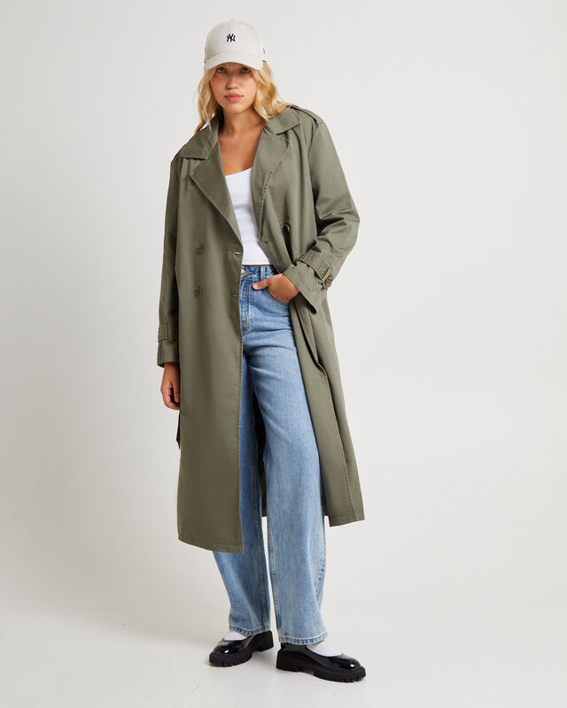 Tamika Trench Coat Olive, hi-res image number null