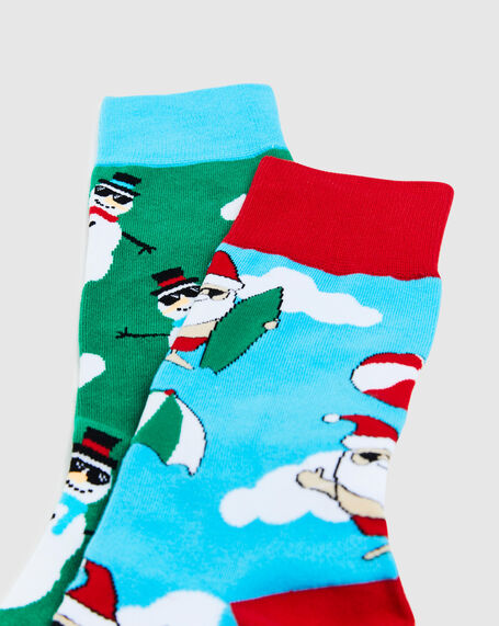 Cool Christmas Socks 2 Pack Assorted