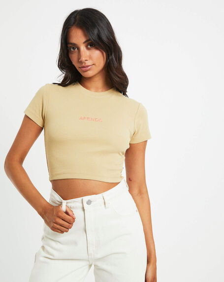 Dillon Abbie Recycled Cropped Tee in Natural