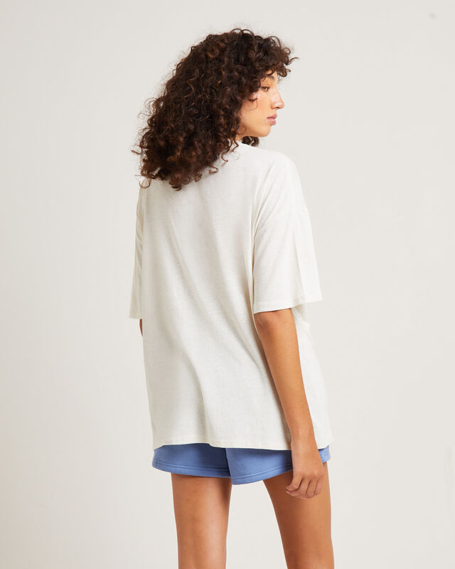 State Linen Oversized T-Shirt in Cream, hi-res image number null