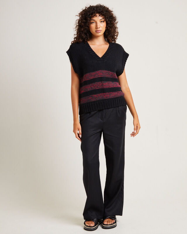Hockney Stripe Knit Vest Black, hi-res image number null