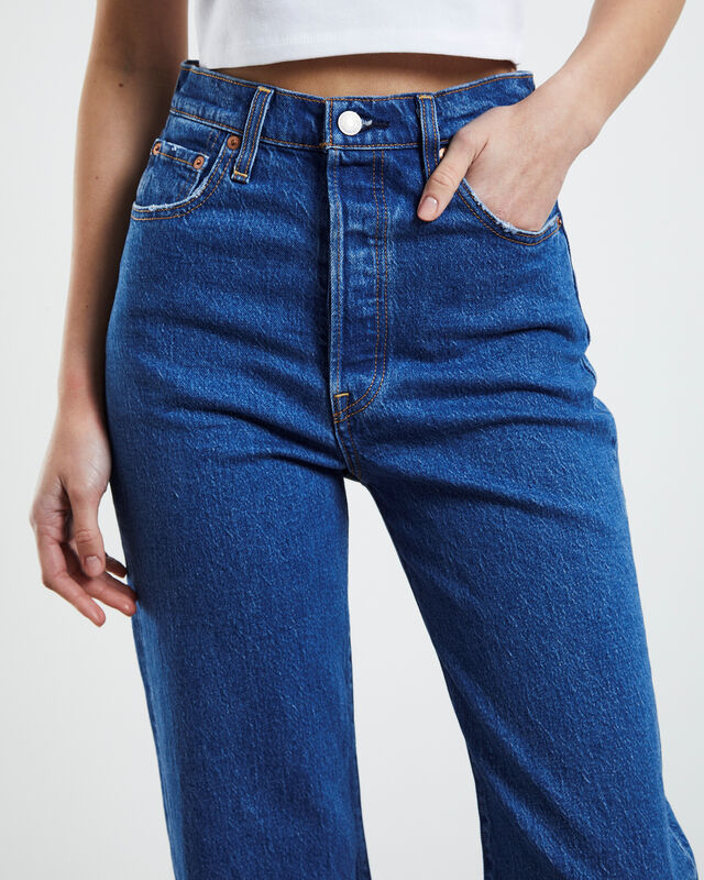 Ribcage Straight Ankle Jeans Jazz Pop Blue, hi-res image number null