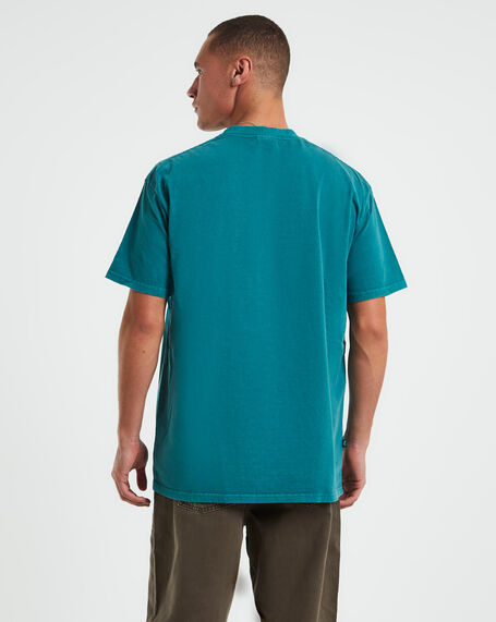 Thick 50-50 Heavyweight Short Sleeve T-Shirt in Ocean Blue