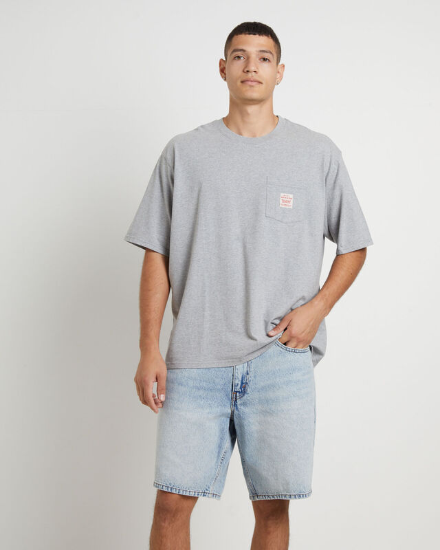 Short Sleeve Workwear T-Shirt in Mid Tone Heather Grey, hi-res image number null