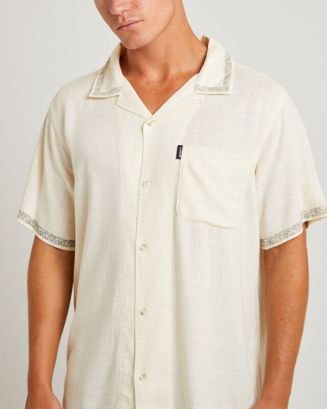 Pandaan Linen Short Sleeve Shirt Natural, hi-res image number null