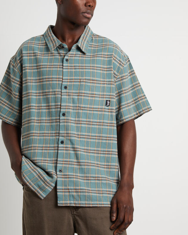Ornata Pocket Short Sleeve Shirt in Blue, hi-res image number null