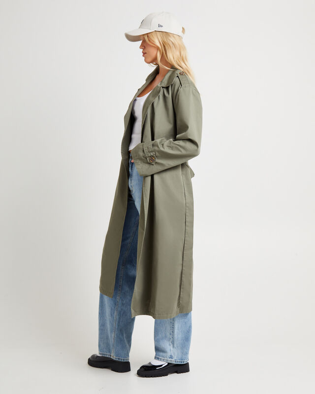 Tamika Trench Coat Olive, hi-res image number null