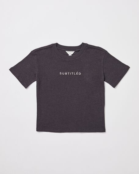 State Linen Oversized Tee Charcoal