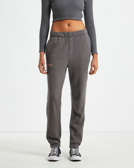 Recycled Waffle Track Pants Steel Grey