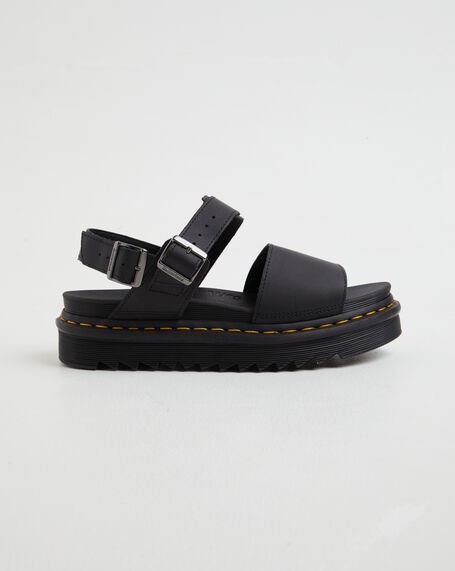 Voss Single Strap Sandals in Black