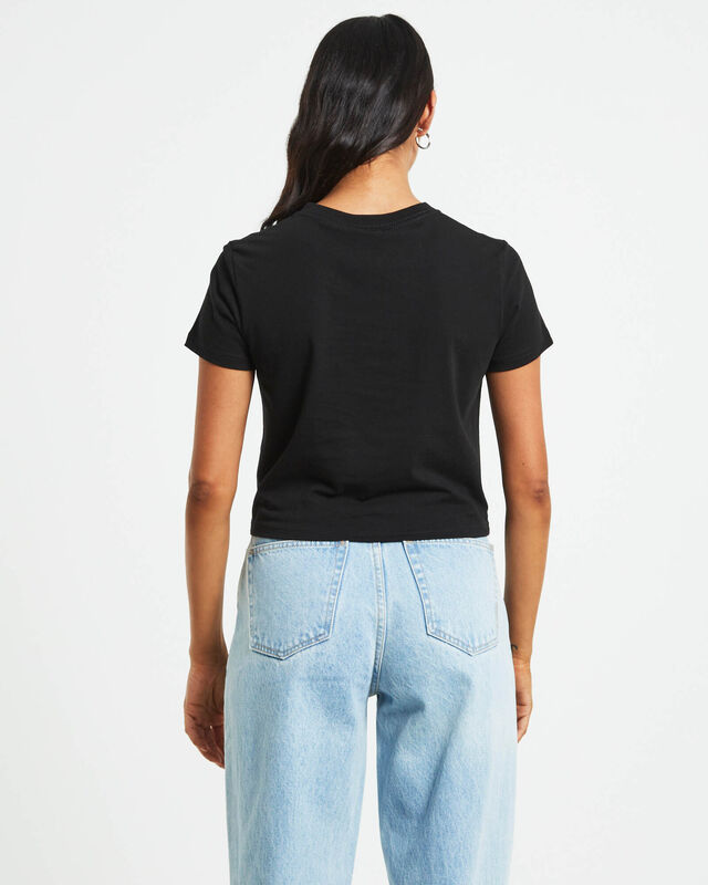 Rose Slim Short Sleeve T-Shirt in Black, hi-res image number null