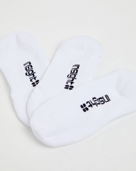 Logo Invisible Socks 3 Pack White