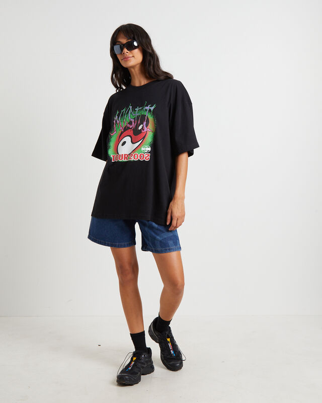 Too Wrist Oversized T-Shirt in Black, hi-res image number null