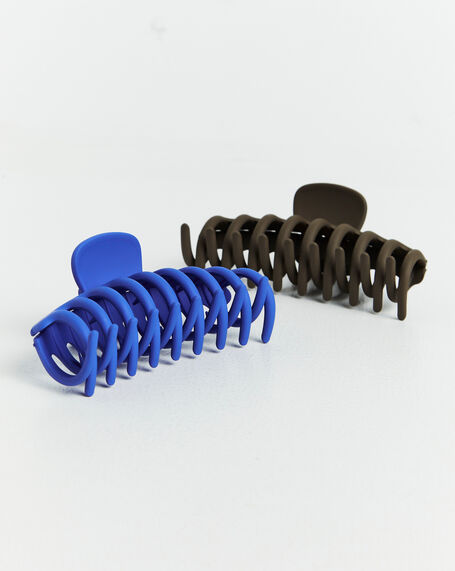 Matte Claw Clips 2 Pack Cocoa Cobalt Blue