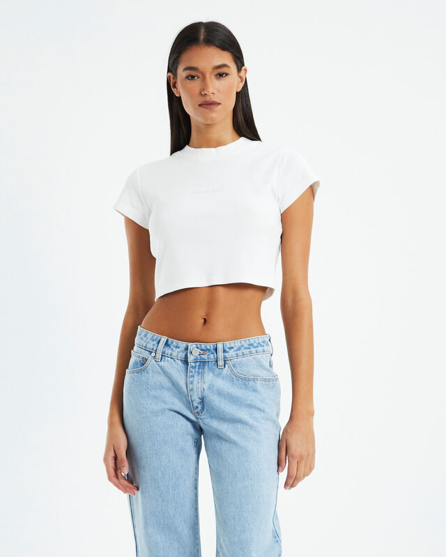 A 90s Crop Tee White Sand, hi-res image number null