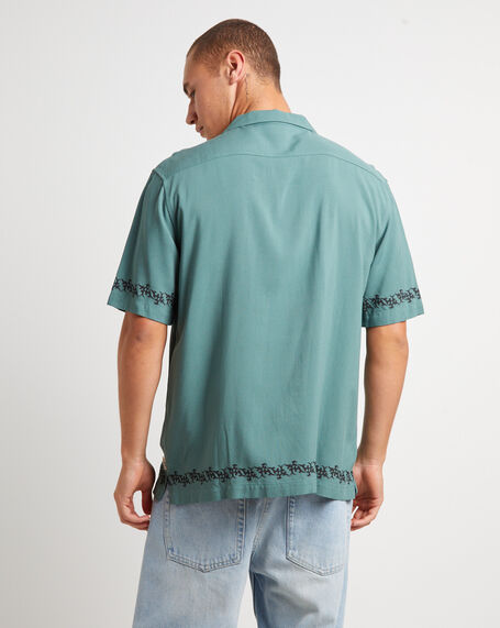 Draco Short Sleeve Resort Shirt in Teal