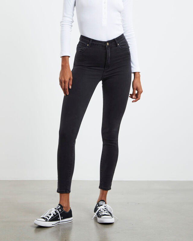High Skinny Ankle Basher Jeans Graphite Black, hi-res image number null