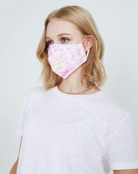 Fitted Face Mask Tie Dye Pink