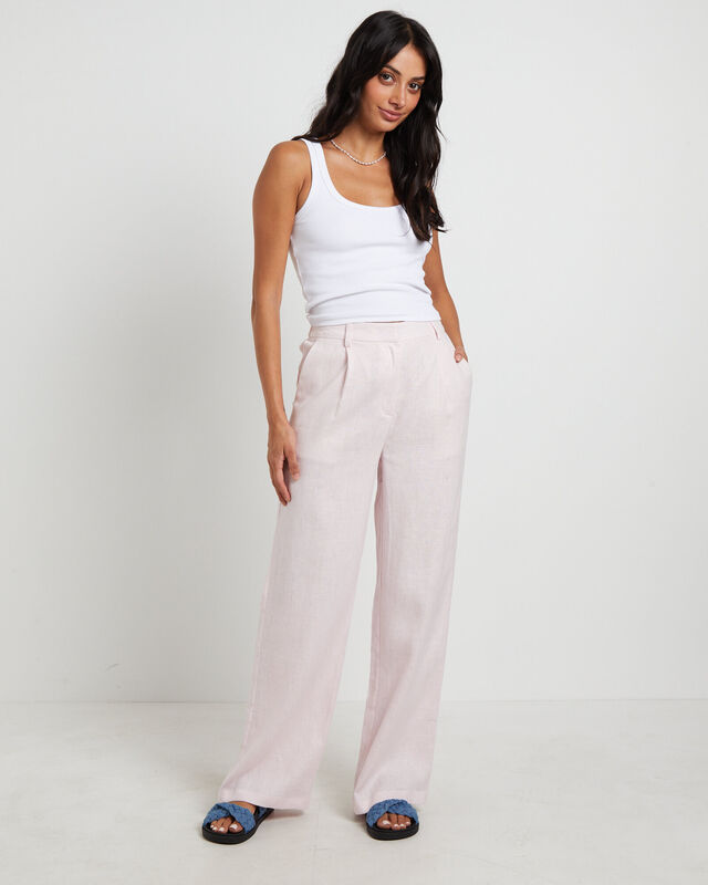 Jemimah Linen Trousers in Fairy Floss, hi-res image number null