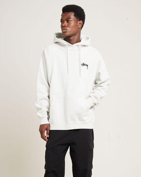 Fuzzy Dice Fleece Hoodie Washed White