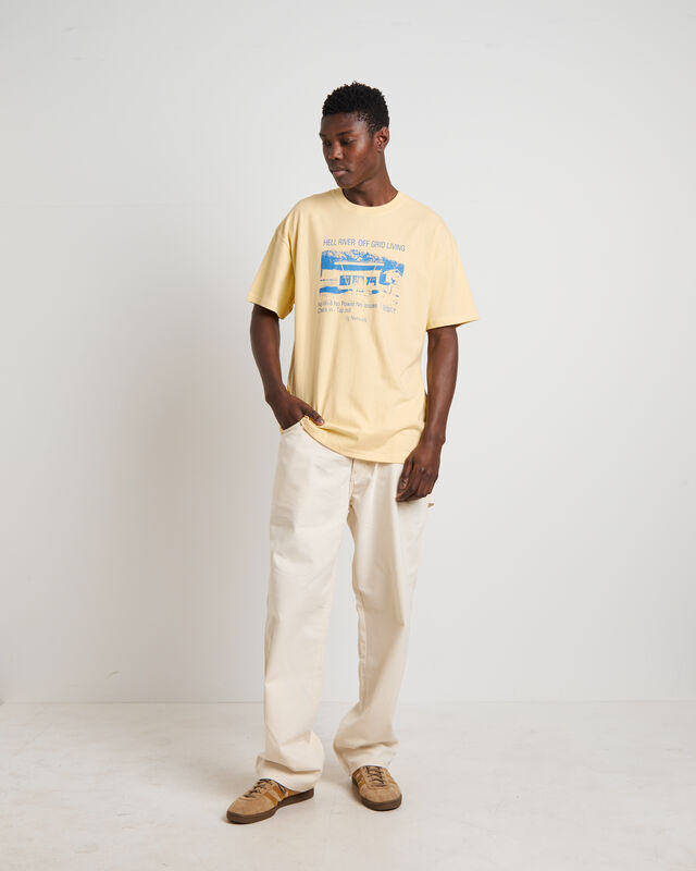 Gone Moody 50-50 AAA Short Sleeve T-Shirt in Solid Butter Yellow, hi-res image number null