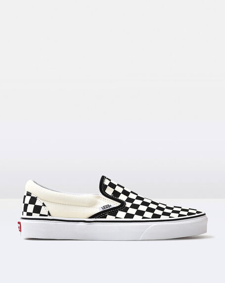Classic Slip On Checkerboard Sneakers Black/White