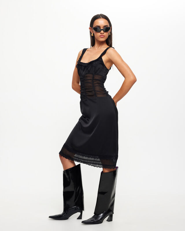 Kendall Midi Dress in Onyx Black, hi-res image number null