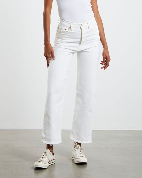 Ribcage Straight Jeans Cloud Over White