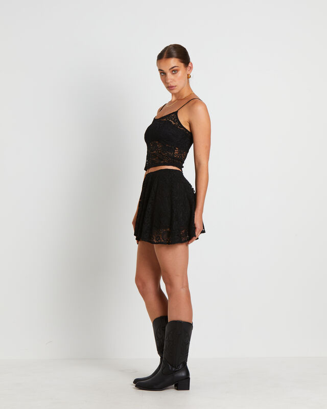 Lace Tank Top in Black, hi-res image number null