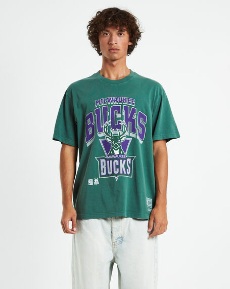 Arch Short Sleeve T-Shirt Milwaukee Bucks Green