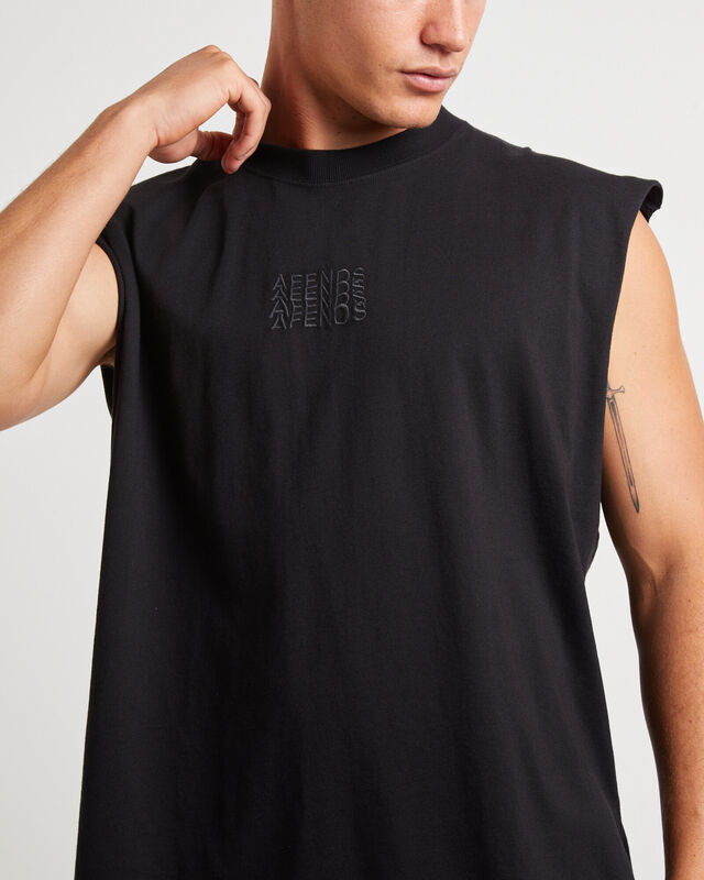 Limits Recycled Sleeveless Tank Tee in Black, hi-res image number null