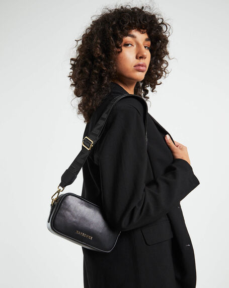 The Mac Juno Smooth Leather Bag Black/Silver