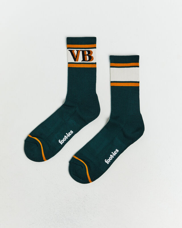 VB Pints Sneaker Socks 2 Pack Cocoa/Green, hi-res image number null