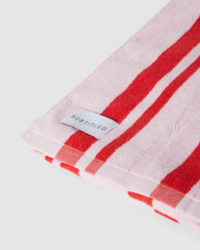 On Vacay Stripe Beach Towel in Pink, hi-res image number null