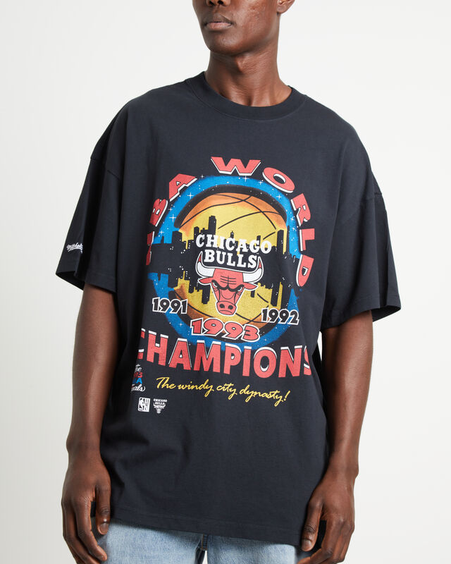 Bulls Finals Champions Short Sleeve T-Shirt in Faded Black, hi-res image number null